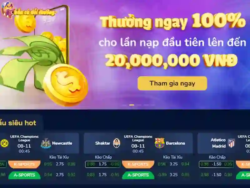 Nhận 100% tiền thưởng trong lần nạp đầu tiên