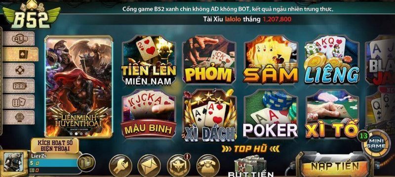 Game bài Tiến lên tại cổng game