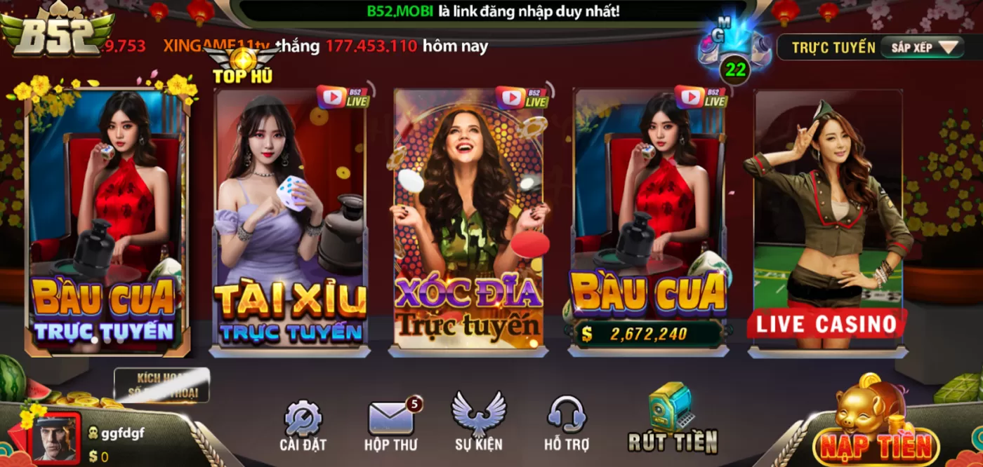 Game casino phong cách sòng bài đẳng cấp