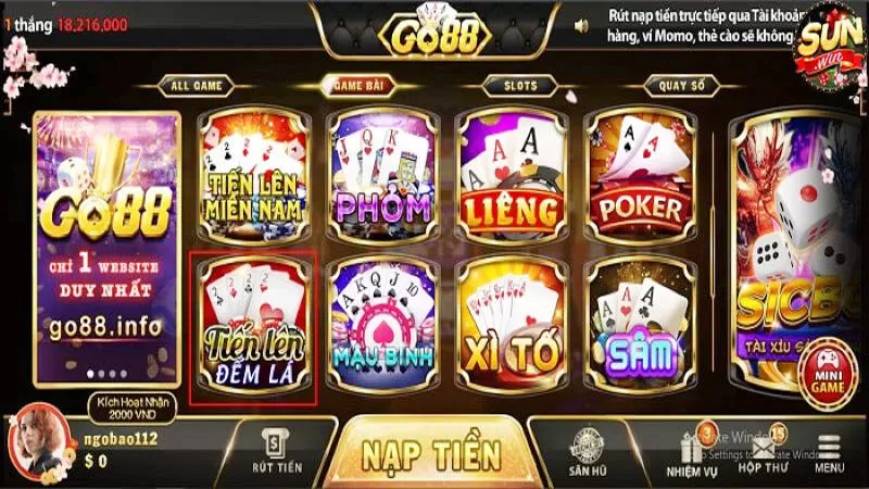 Cổng trò chơi Go88 nổi tiếng với game bài