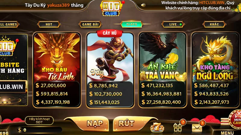 Cổng game Hitclub với các trò chơi nhanh